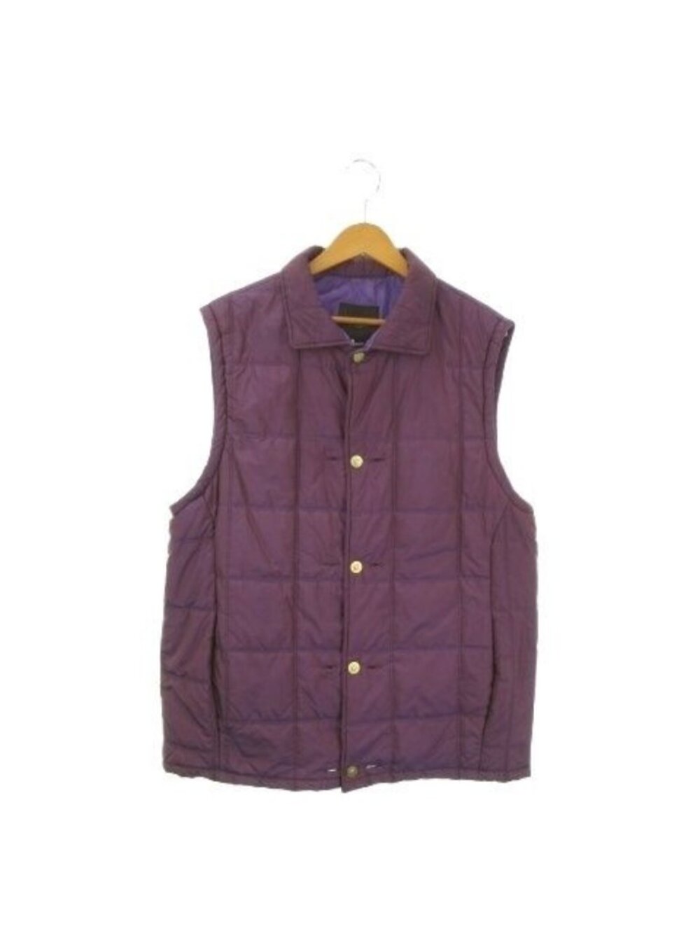 Versace Jeans Couture Vest L Purple Quilted with Collar Sleeveless